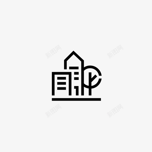 城镇城市大都市图标svg_新图网 https://ixintu.com 城市 城镇 大都市 现代城市 郊区