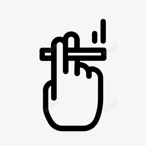 抽烟拿着烟手势图标svg_新图网 https://ixintu.com 手势 抽烟 拿着烟