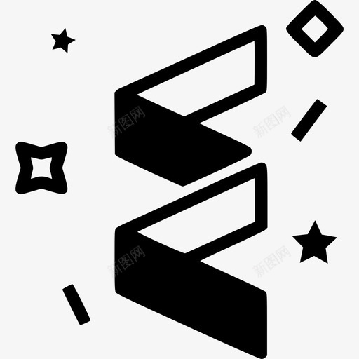彩带生日庆祝图标svg_新图网 https://ixintu.com 庆祝 彩带 派对 烟火 生日