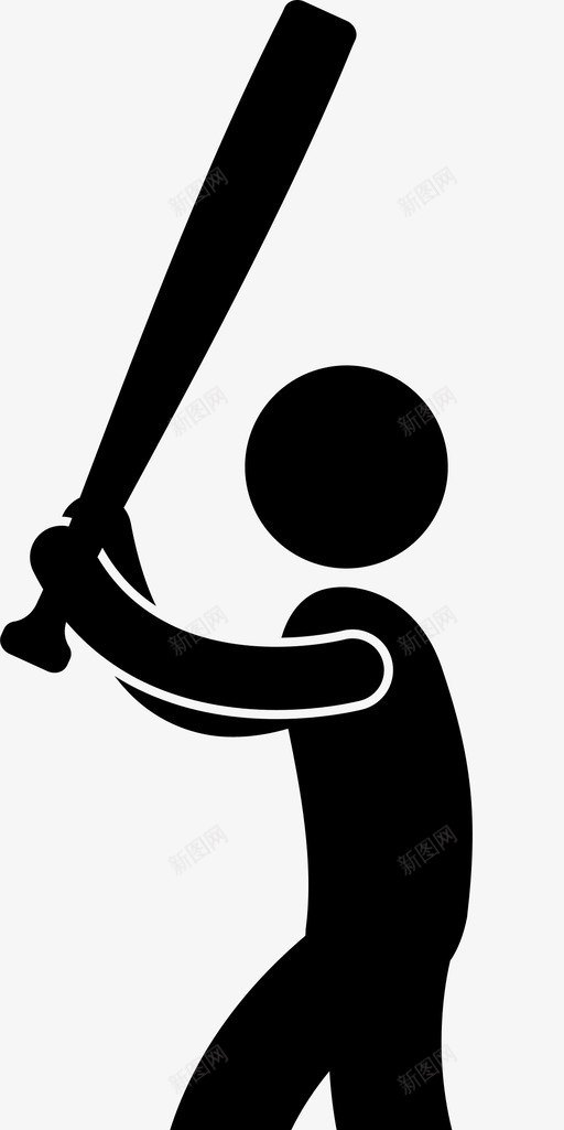 棒球棒攻击击球图标svg_新图网 https://ixintu.com 人 击球 攻击 棒球棒 罪犯