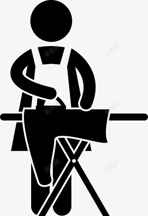 女人熨衣服洗衣房女仆图标svg_新图网 https://ixintu.com 人 女人熨衣服 女人的日常事务 女仆 工作 母亲 洗衣房