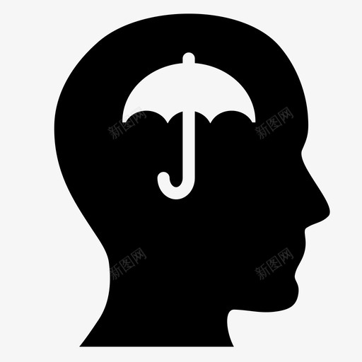 天气困扰头雨图标svg_新图网 https://ixintu.com 伞 天气困扰 头 阳光 雨