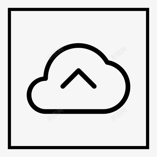 云上传云存储传输图标svg_新图网 https://ixintu.com 云上传 云存储 传输 线图标在方框中