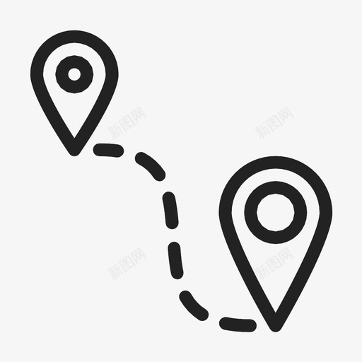 地图路线目的地地图方向图标svg_新图网 https://ixintu.com 地图方向 地图标记 地图路线 目的地