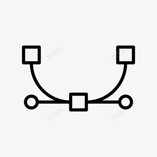 贝塞尔曲线笔形状图标svg_新图网 https://ixintu.com 向量节点 工具 形状 笔 贝塞尔曲线
