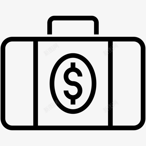 公文包现金袋货币袋图标svg_新图网 https://ixintu.com 公文包 现金袋 货币袋 金融 钱袋 银行和金融图标