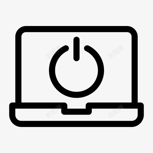 笔记本电脑电源按钮开关按钮关机图标svg_新图网 https://ixintu.com 关机 开关按钮 开机 笔记本电脑电源按钮