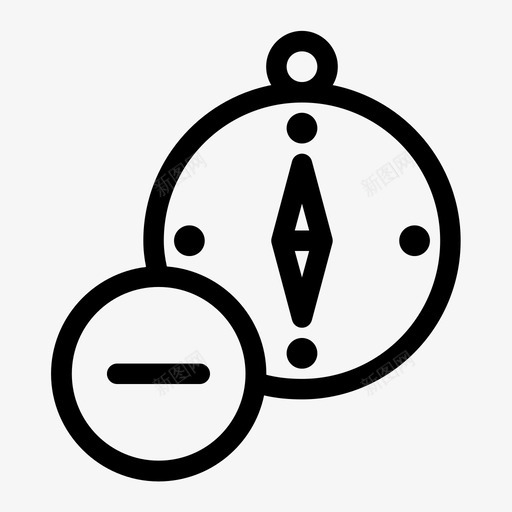 移除指南针方向减号图标svg_新图网 https://ixintu.com 减号 导航 方向 移除指南针