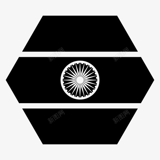 印度亚洲国家图标svg_新图网 https://ixintu.com 世界六边形旗帜字形 亚洲 印度 国家 旗帜