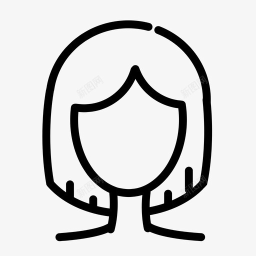 头发涂鸦女孩发型图标svg_新图网 https://ixintu.com 人 发型 头发涂鸦 女人 女孩