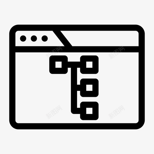 浏览器工作流程图表层次结构图标svg_新图网 https://ixintu.com 关系 图表 层次结构 流程图 浏览器工作流程 组织