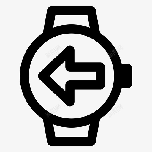 智能手表左后退按钮水平图标svg_新图网 https://ixintu.com 上一个 后退按钮 左右 左箭头 智能手表左 水平 返回