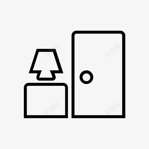 床头柜卧室门图标svg_新图网 https://ixintu.com 卧室 家具 床头柜 灯 门