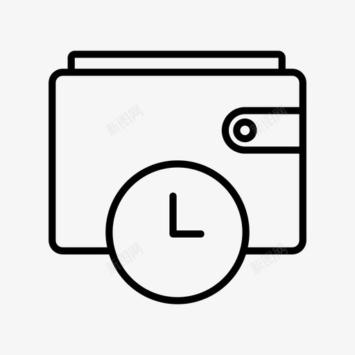 钱包时钟装钱图标svg_新图网 https://ixintu.com 付款处理 收款 时钟 装钱 转账 钱包 钱包处理