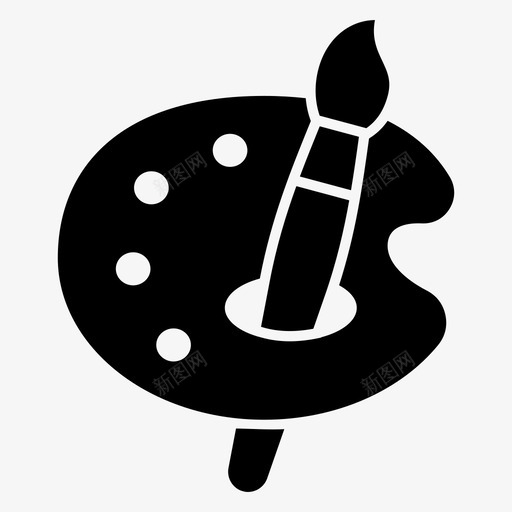 绘画调色板艺术艺术工具图标svg_新图网 https://ixintu.com 学校 教育 科学固体 绘画 绘画调色板 艺术 艺术工具