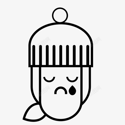 女孩的脸秋天性格图标svg_新图网 https://ixintu.com 女孩的脸 性格 眼泪 秋天 脸
