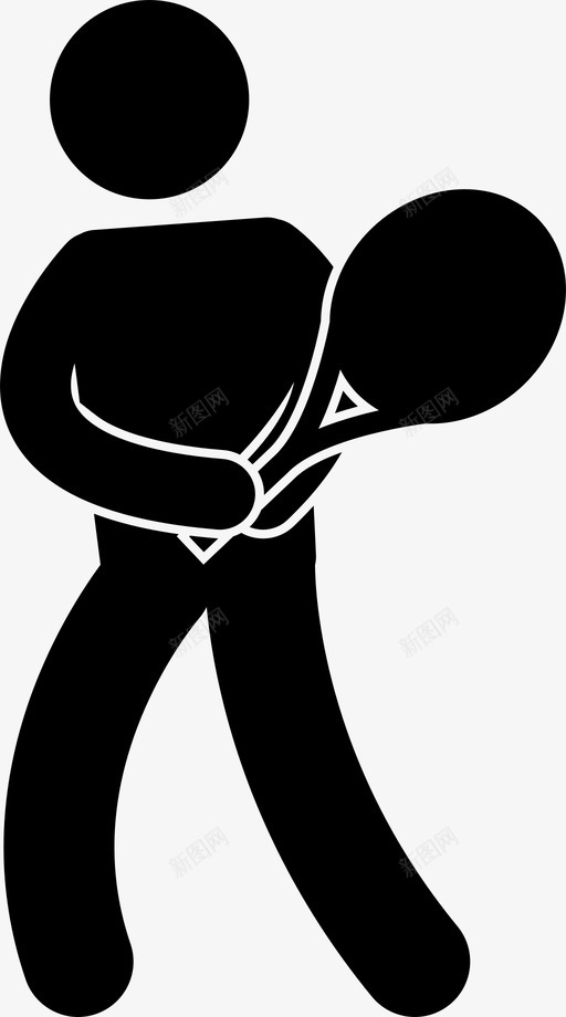 网球双手人球员图标svg_新图网 https://ixintu.com 人 击球 姿势 挥杆 球员 网球双手 网球运动员