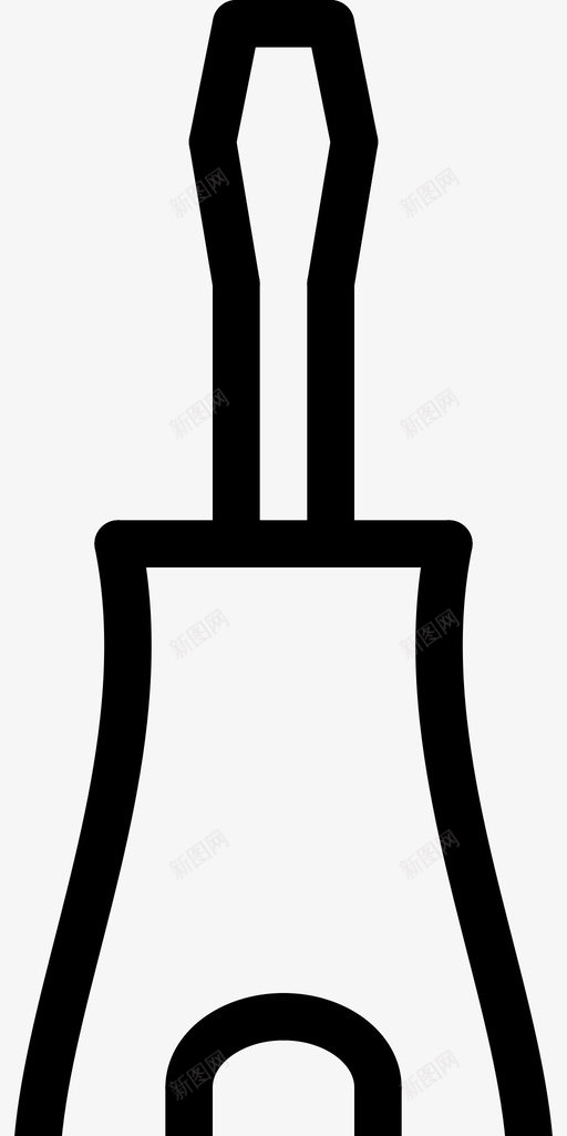 小号一字螺丝刀手轮廓图标svg_新图网 https://ixintu.com 小号一字螺丝刀 工具 手 手工具轮廓 轮廓