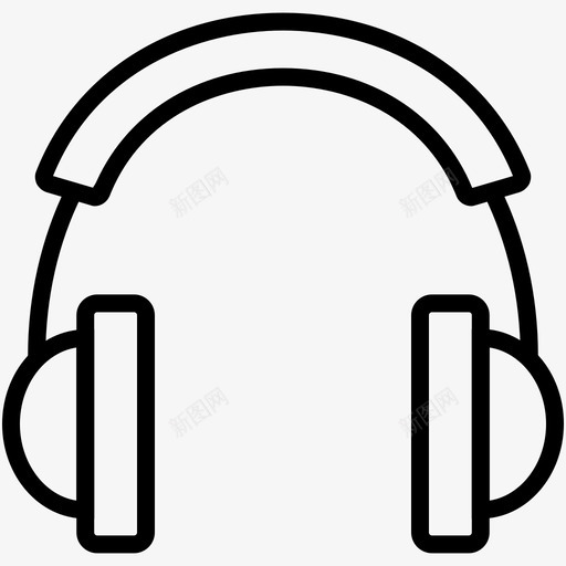 耳机音频听力设备图标svg_新图网 https://ixintu.com 听力设备 声音 教育线路图 耳机 音频