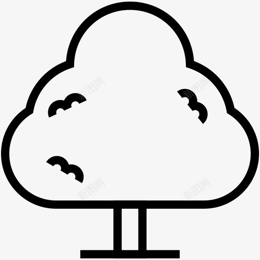 灌木树森林花园图标svg_新图网 https://ixintu.com 多媒体线图标 庭院树 森林 灌木树 花园