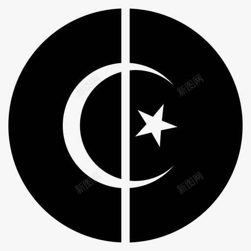 阿尔及利亚非洲国家图标svg_新图网 https://ixintu.com 世界圆形旗帜字形 国家 旗帜 阿尔及利亚 非洲