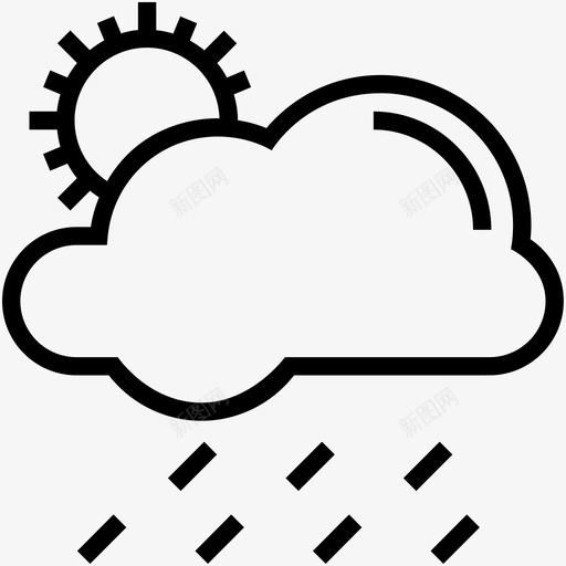 晴雨云天气图标svg_新图网 https://ixintu.com 云 天气 天气线图标 晴雨