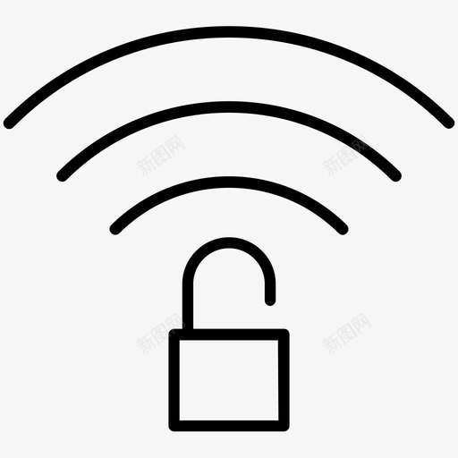 不安全连接互联网锁定图标svg_新图网 https://ixintu.com wifi 不安全连接 互联网 无线 美味pc 解锁 锁定