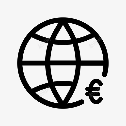网络货币浏览器欧元图标svg_新图网 https://ixintu.com 互联网 欧元 浏览器 网络货币