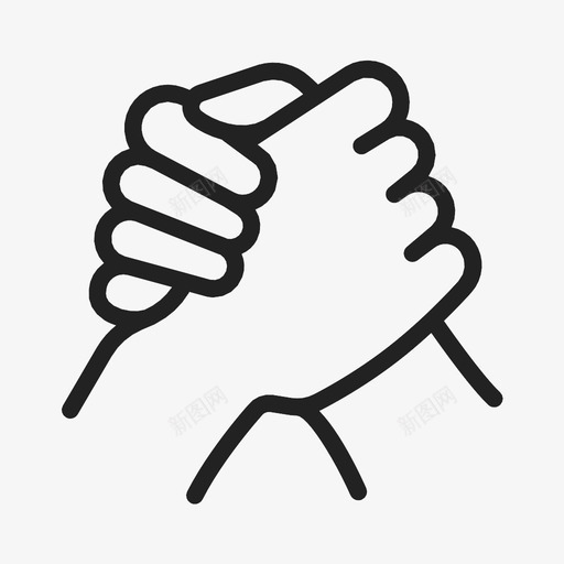 比赛手臂握手图标svg_新图网 https://ixintu.com 手臂 握手 摔跤 比赛