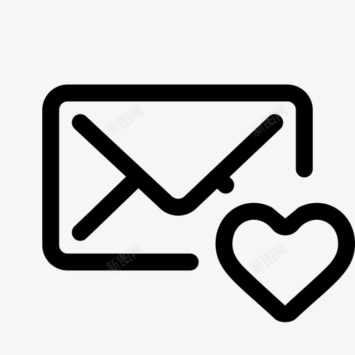 喜欢电子邮件信封心图标svg_新图网 https://ixintu.com 信封 喜欢电子邮件 心 爱 留言