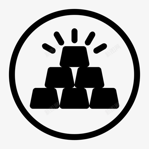 黄金金条金砖图标svg_新图网 https://ixintu.com 富贵 金堆 金条 金砖 金锭 黄金