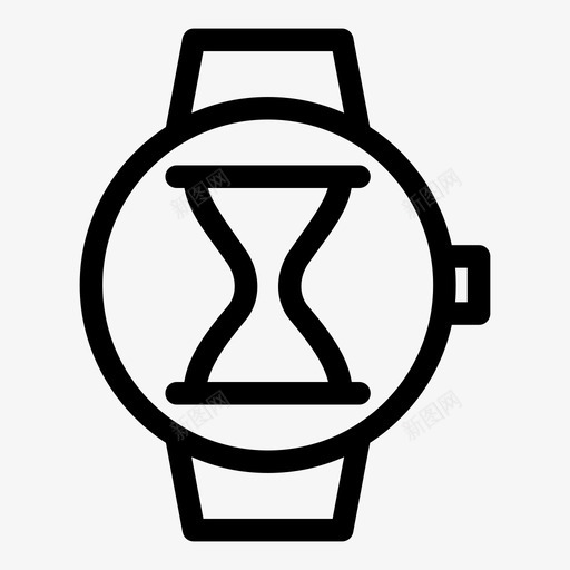 加载智能手表时钟设备图标svg_新图网 https://ixintu.com 加载智能手表 小时玻璃 技术 时钟 智能手表 设备