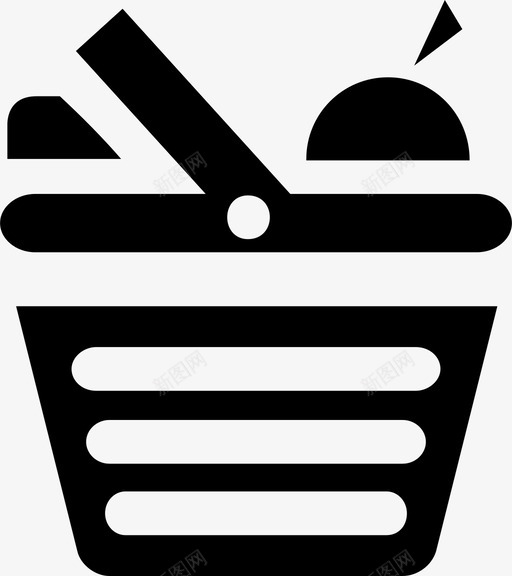 野餐篮水果绿色图标svg_新图网 https://ixintu.com 橙色 水果 甜味 绿色 美食家黑色图标 野餐篮