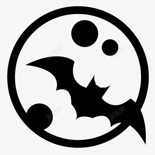 万圣节蝙蝠月亮图标svg_新图网 https://ixintu.com 万圣节 吸血鬼 恐怖 月亮 蝙蝠