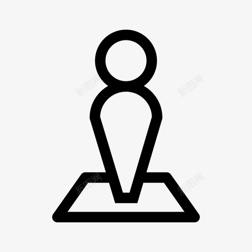 人员位置签入地图图标svg_新图网 https://ixintu.com 人员 人员位置 人员地图 地图 地图和位置轮廓图标集 签入