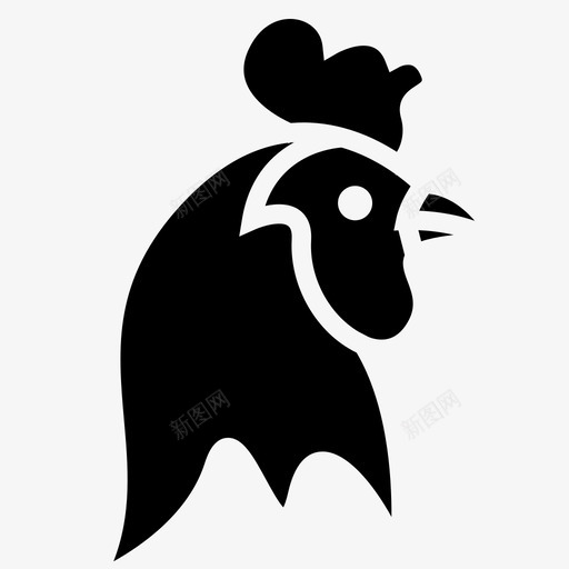 鸡脸动物农场图标svg_新图网 https://ixintu.com 农场 动物 早上 鸡脸