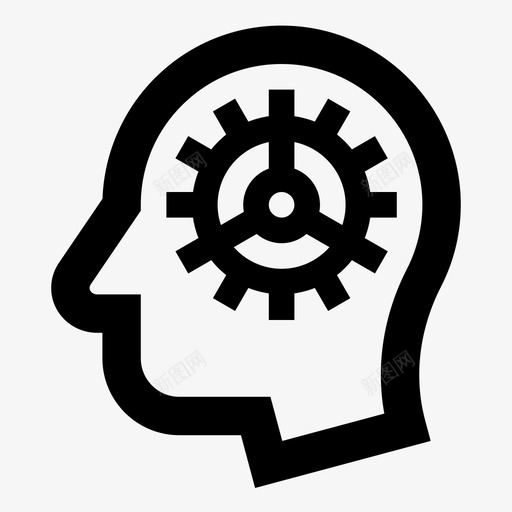 机器人人工智能齿轮头图标svg_新图网 https://ixintu.com 人工智能 有用的图标头 机器 机器人 齿轮头