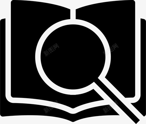 搜索书籍检查查找图标svg_新图网 https://ixintu.com 书籍 打开 搜索书籍 放大镜 文件 文件夹和文档 查找 查看 检查