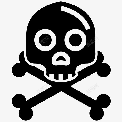 快乐罗杰骨头头骨图标svg_新图网 https://ixintu.com 头骨 头骨和骨头 头骨死亡 快乐罗杰 骨头