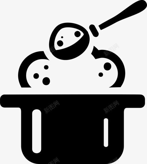 电饭煲煮沸菜图标svg_新图网 https://ixintu.com 勺 汤 煮沸 电饭煲 美食家黑图标 菜 锅