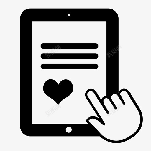 平板电脑内容ipad图标svg_新图网 https://ixintu.com ipad like 互动手机 内容 平板电脑 社交媒体