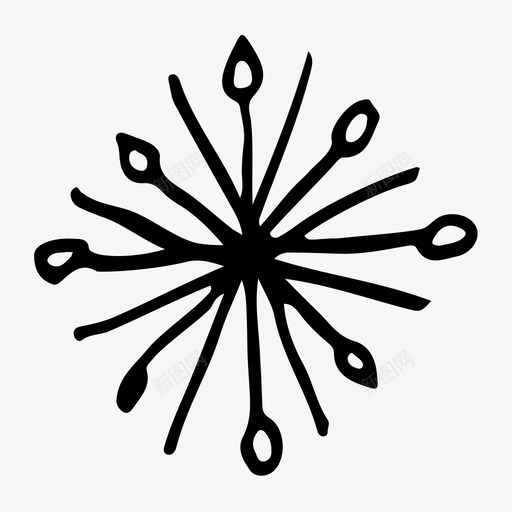 雪花冰冬天图标svg_新图网 https://ixintu.com 冬天 冰 手绘雪花 雪花