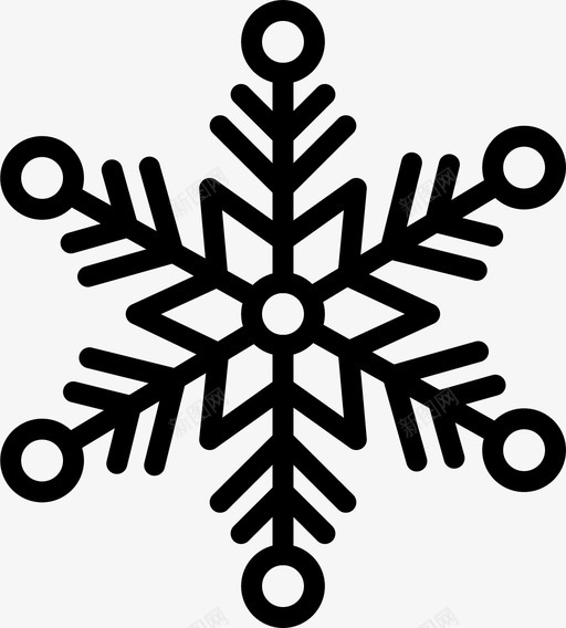 雪花圣诞节装饰图标svg_新图网 https://ixintu.com 冬天 圣诞节 漂亮图标冬季轮廓 节日 装饰 雪花