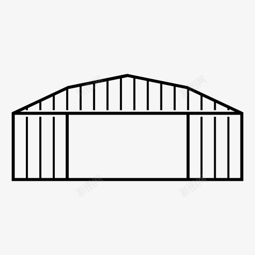 飞机库飞机机场图标svg_新图网 https://ixintu.com 机场 维修 金属结构 飞机 飞机库 飞机旅行