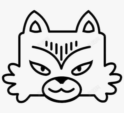 狡猾的猫动物猫头图标svg_新图网 https://ixintu.com 动物 宠物 狡猾的猫 猫头 绒毛猫
