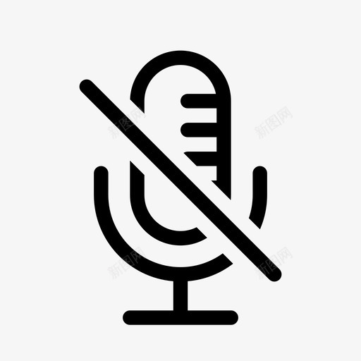 静音麦克风媒体控制瘦人影音俱乐部图标svg_新图网 https://ixintu.com 媒体控制 瘦人影音俱乐部 静音麦克风