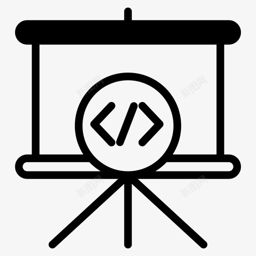 幻灯片放映编码开发人员会议开发人员演示图标svg_新图网 https://ixintu.com hackathone 幻灯片放映编码 开发人员会议 开发人员会话 开发人员演示