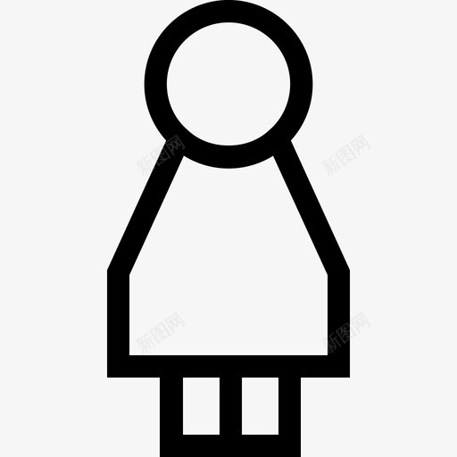 女人女孩厕所图标svg_新图网 https://ixintu.com 厕所 女人 女孩 轮廓