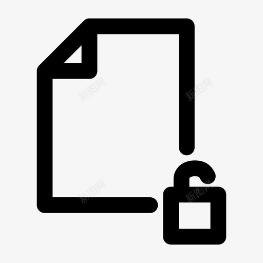 解锁文件文档打开图标svg_新图网 https://ixintu.com 打开 挂锁 文件粗体 文档 解锁文件