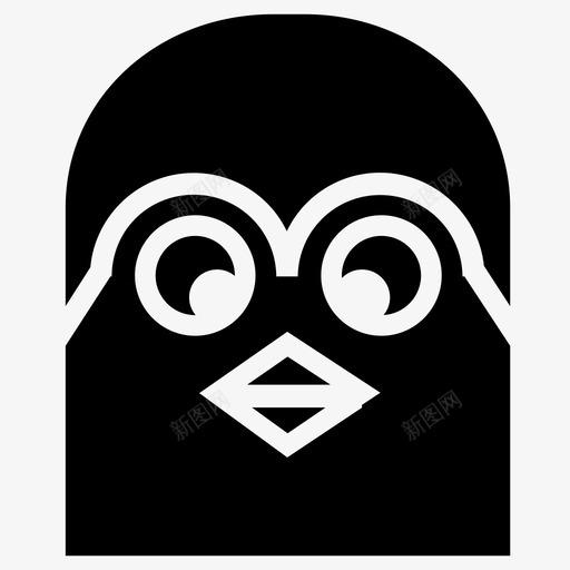 企鹅脸动物南极图标svg_新图网 https://ixintu.com 企鹅脸 冰 动物 南极 海雀
